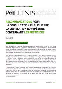 Recommandations consultation publique pesticides