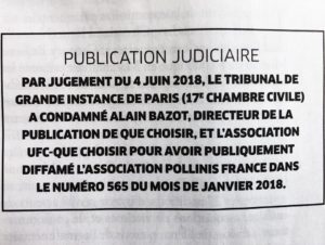 publication judiciaire publication judiciaire UFC QUE CHOISIR