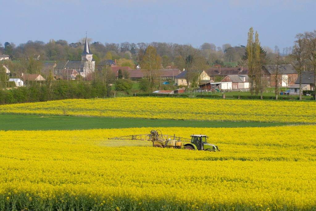 Normandy,,France,,April,2015.,Insecticide,Application,With,A,Spraying,Machine