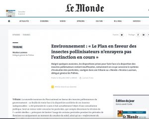 plan pollinisateurs tribune le monde pollinis