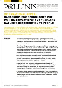 International appeal dangerous biotechnologies put pollinators at risk