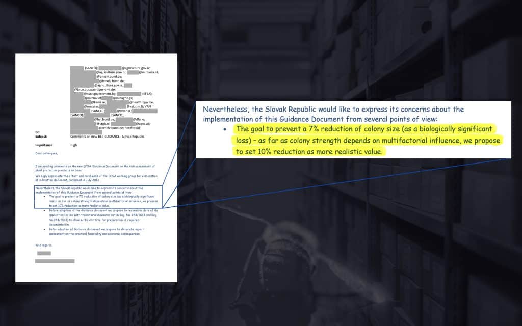 Mail de la slovaquie 2013 commentaires sur l'EFSA BGD