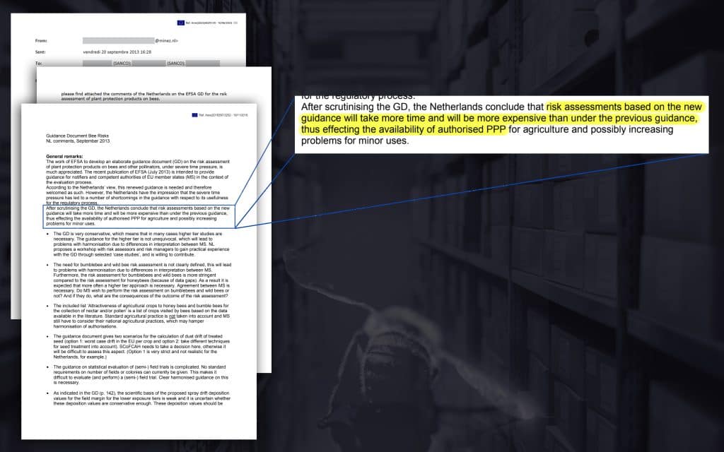 Mail des pays bas du 20 septembre 2013 commentaires sur l'EFSA BGD