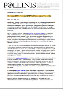 Capture écran CP opinion EFSA nouveaux OGM