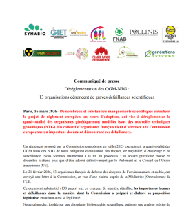 Communiqué de presse Déréglementation des OGM-NTG :