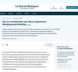 Non à la dérégulation des Micro-organismes Génétiquement Modifiés